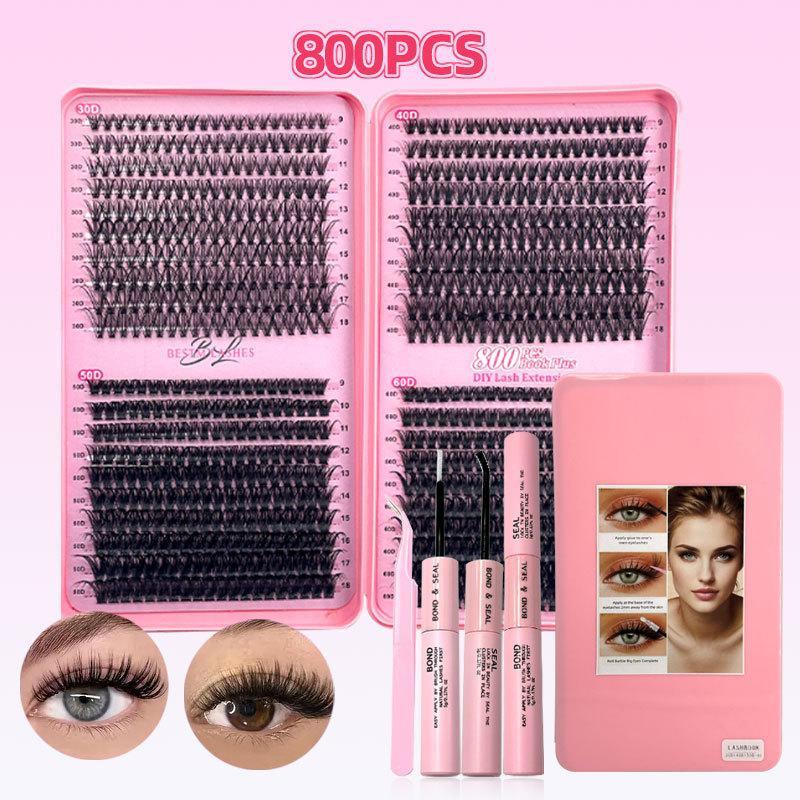 Eyelash Extension Glue Remover - 9-18mm DIY Clusters Lashes 30D40D50D60D Eyelash