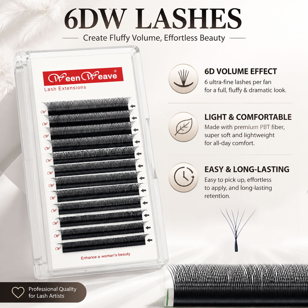 Eyelash Extension Volume Styles - WeenWeave 6D W Style Eyelash Extensions