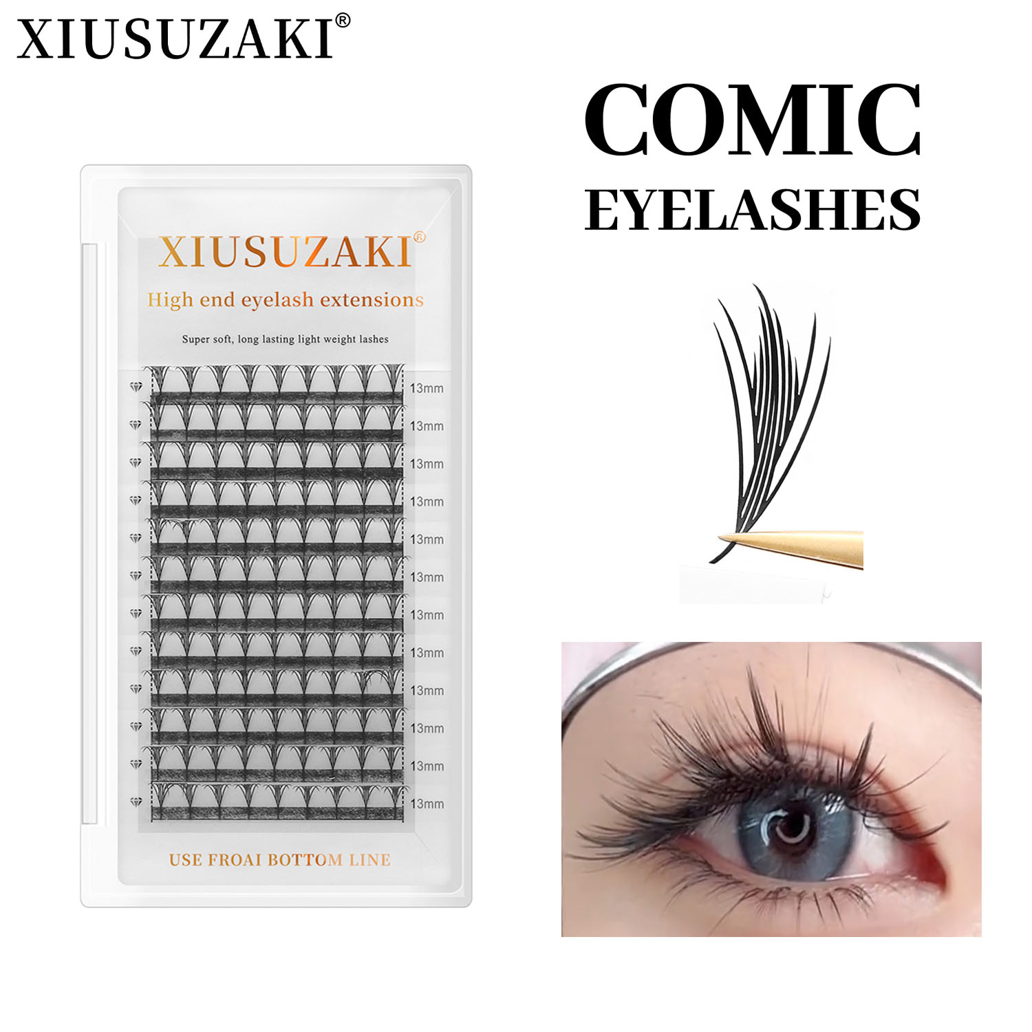XIUSUZAKI Comic Pteris Lashes  - đánh giá và giá Eyelash Extension Volume Styles