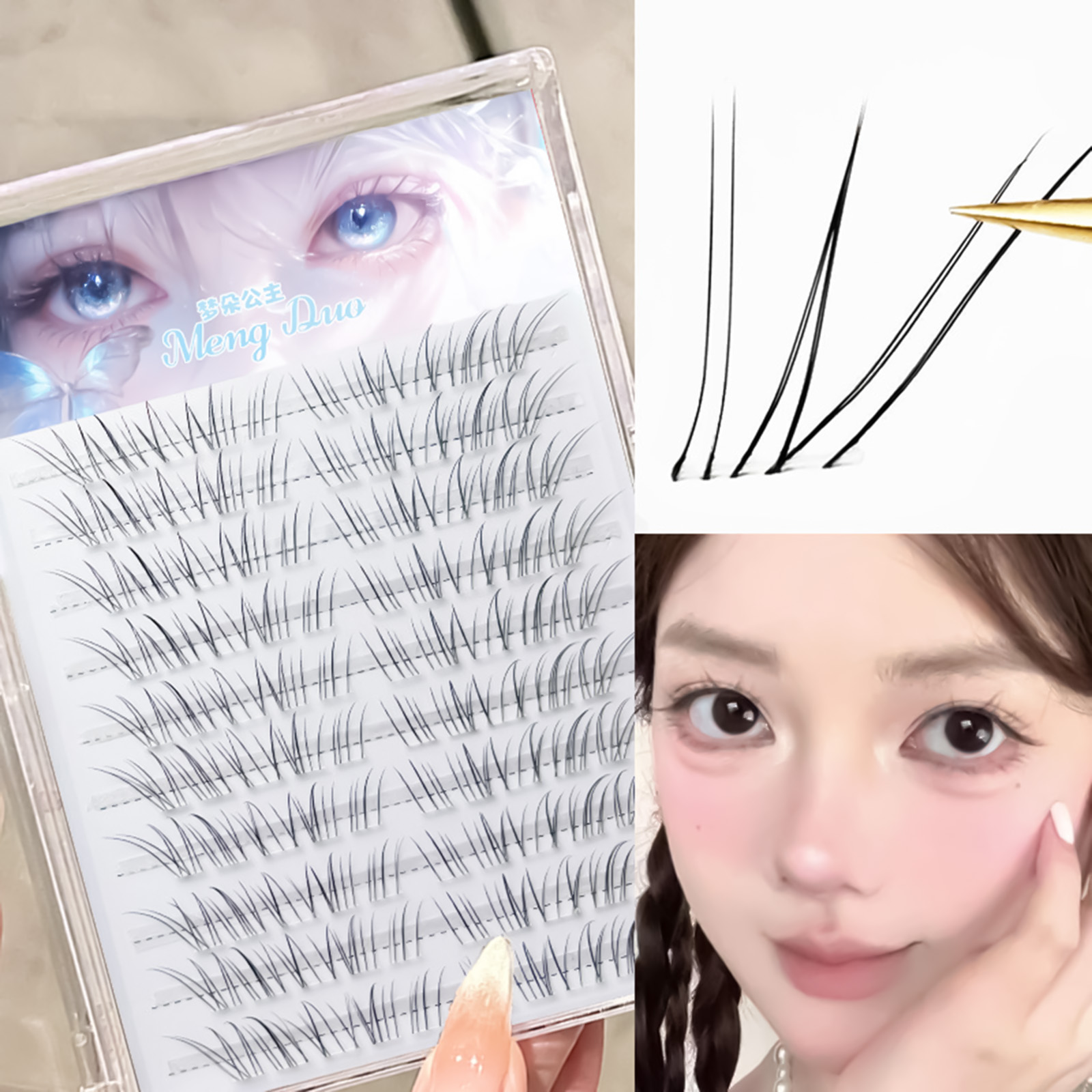 Korean Style False Eyelashes B - đánh giá và giá Eyelash Extension Volume Styles