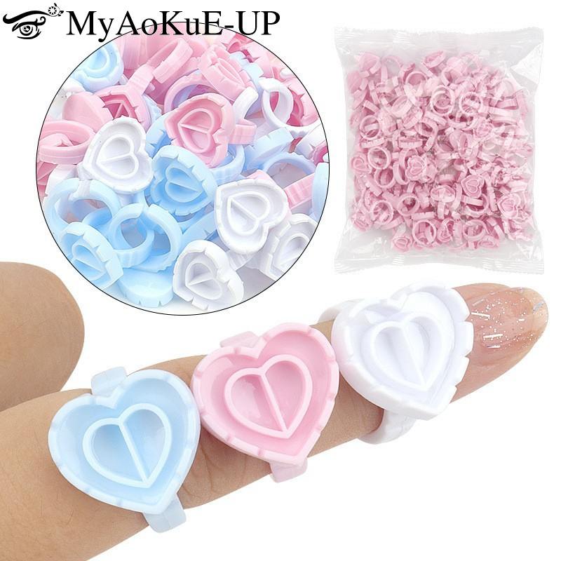 100Pcs Disposable Glue Ring Ho - đánh giá và giá Eyelash Extension Class