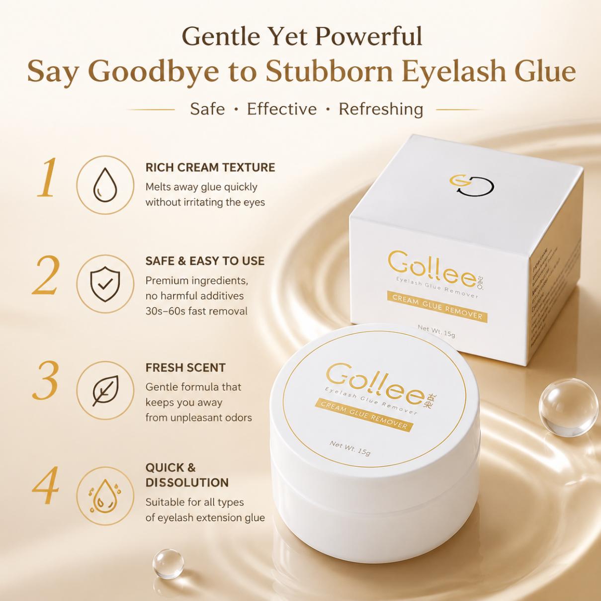 Gollee Peach Smell 15g Eyelash - đánh giá và giá Eyelash Extension Gel Remover