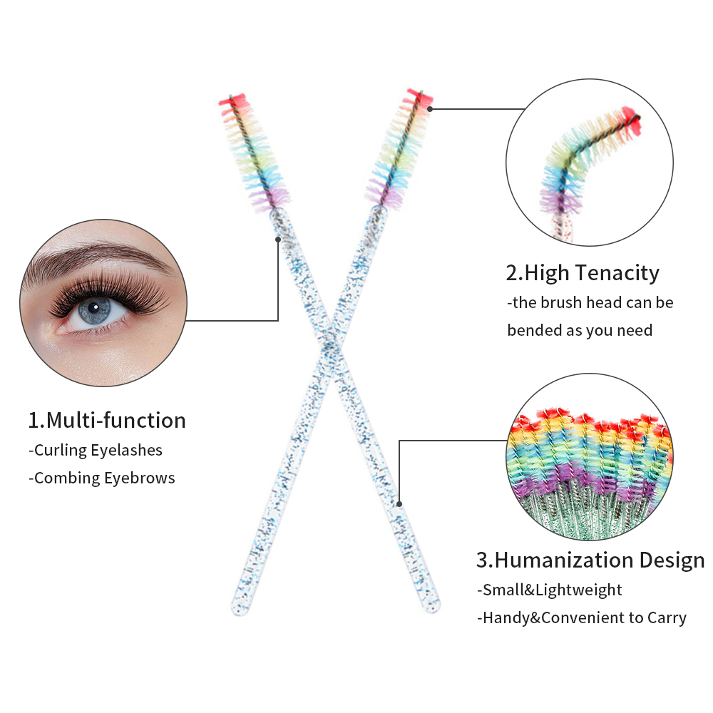 50PCS Rainbow Crystal Eyelash  - đánh giá và giá Eyelash Extension Class