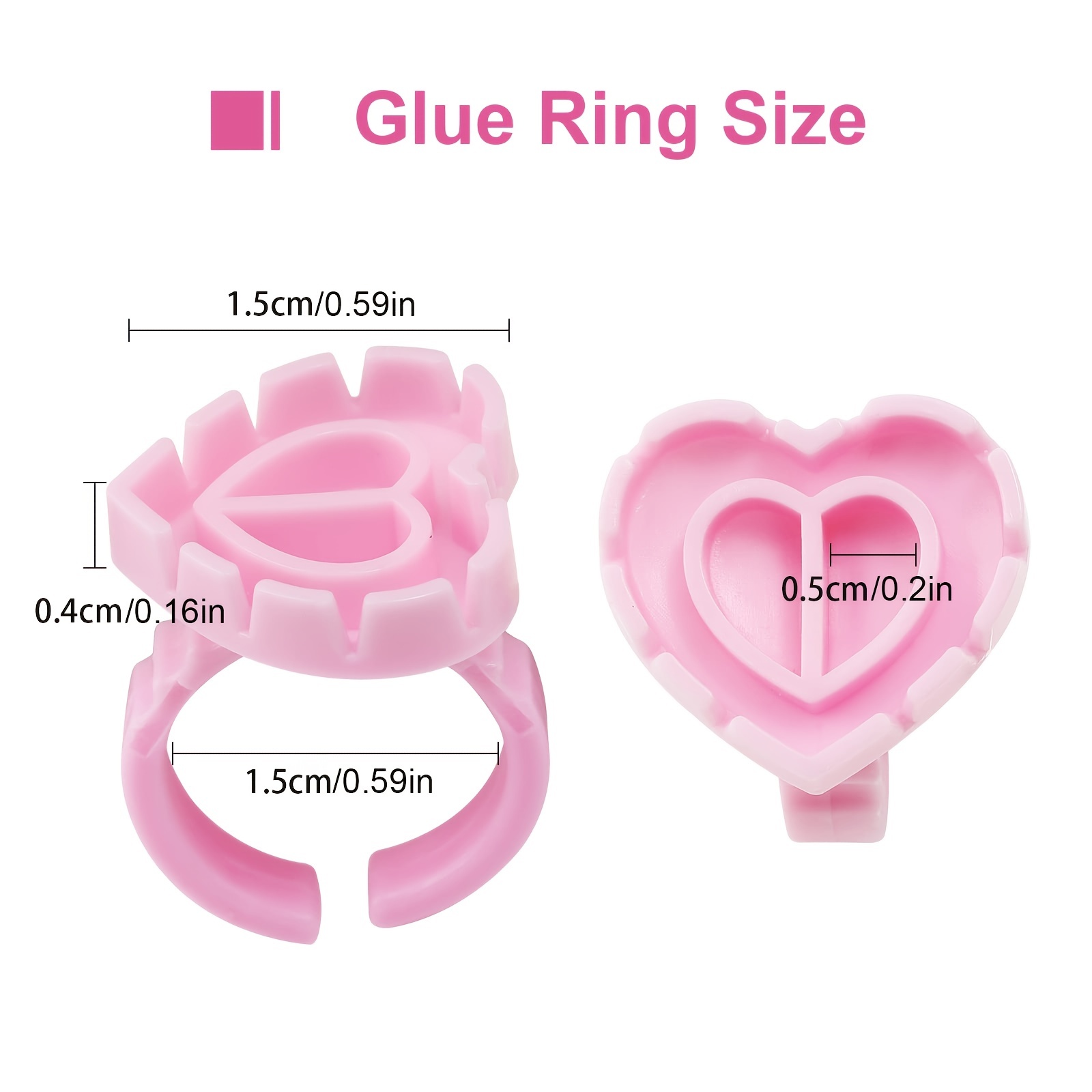 100PCSHeart Eyelash Glue Rings - đánh giá và giá Eyelash Extension Class